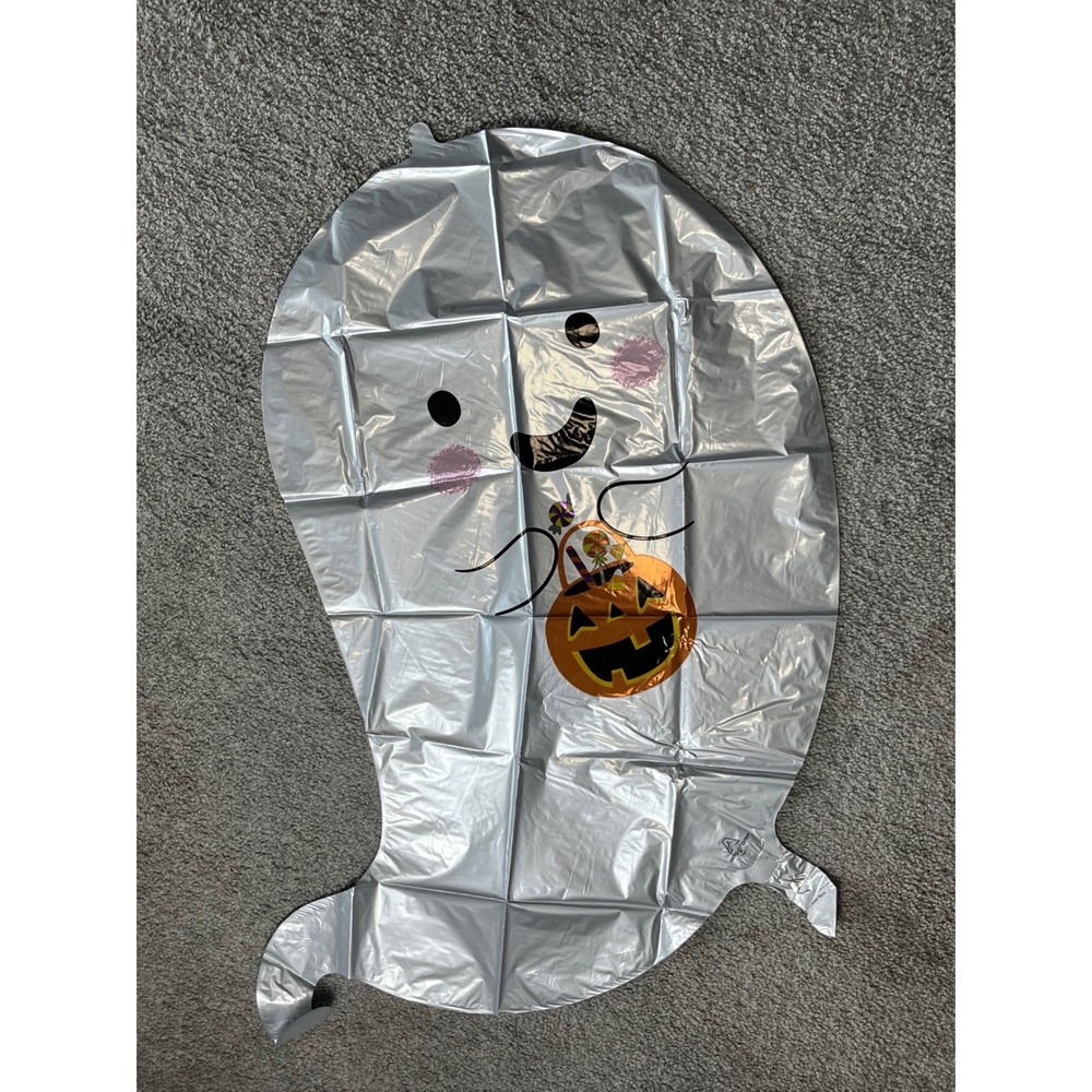 Anagram Halloween Ghost Trick or Treat Mylar Balloon Silver One Size